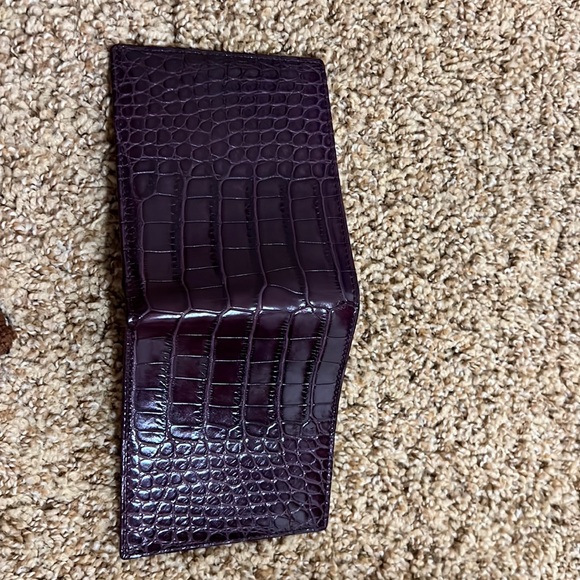 NWT Rare Ralph Lauren Purple Label Crocodile Skin Men Wallet Deep Purple - Picture 7 of 7